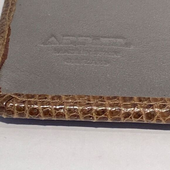 1361 Arpiel  Vintage Embossed Leather Tan Checkbook Holder New - Picture 7 of 11